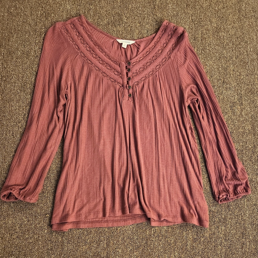 Lucky Brand Pink Flowy Top | Size S | Boho Feminine Fit